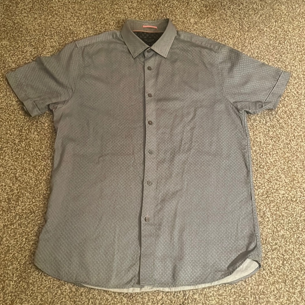 Ted Baker Men’s Printed Short Sleeved Button Down Shirt Size 4